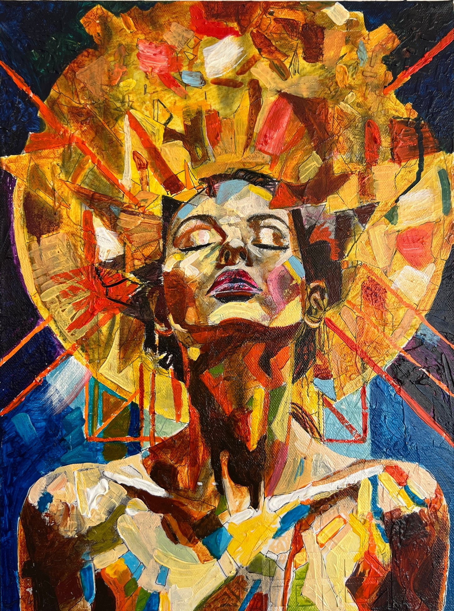 "Shine Upon Me" 12x16 inches, Mixed Media Oil Painting